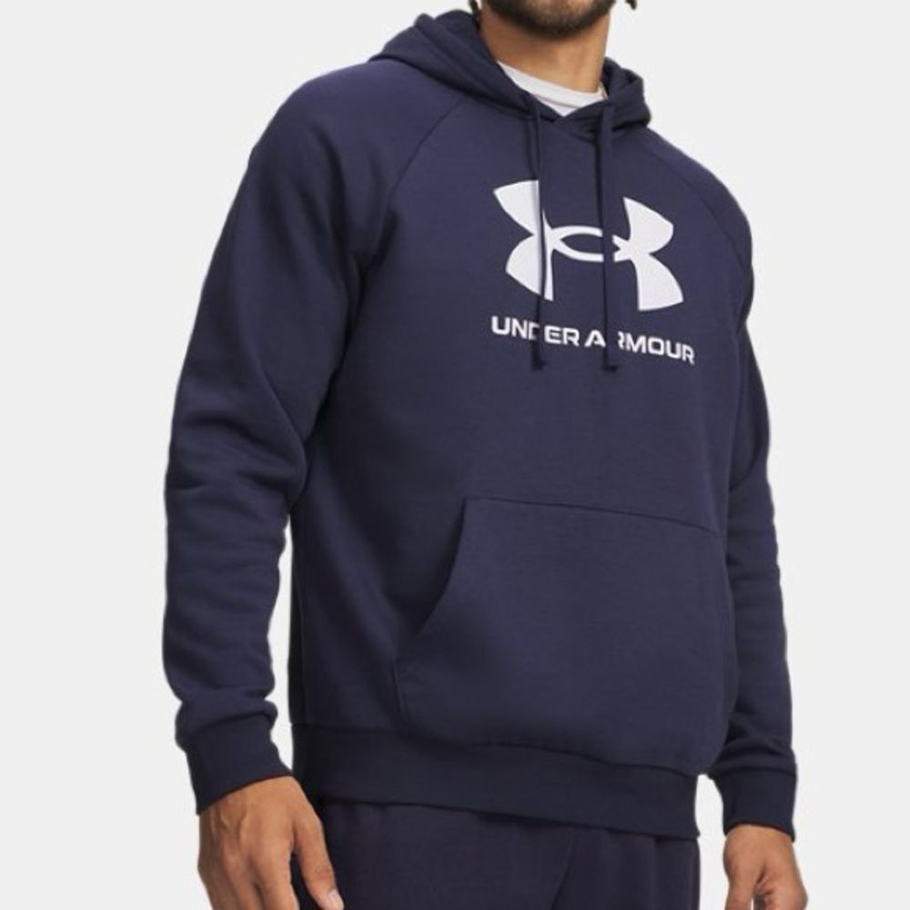 Under Armour Men's Navy Hoodie with White Logo